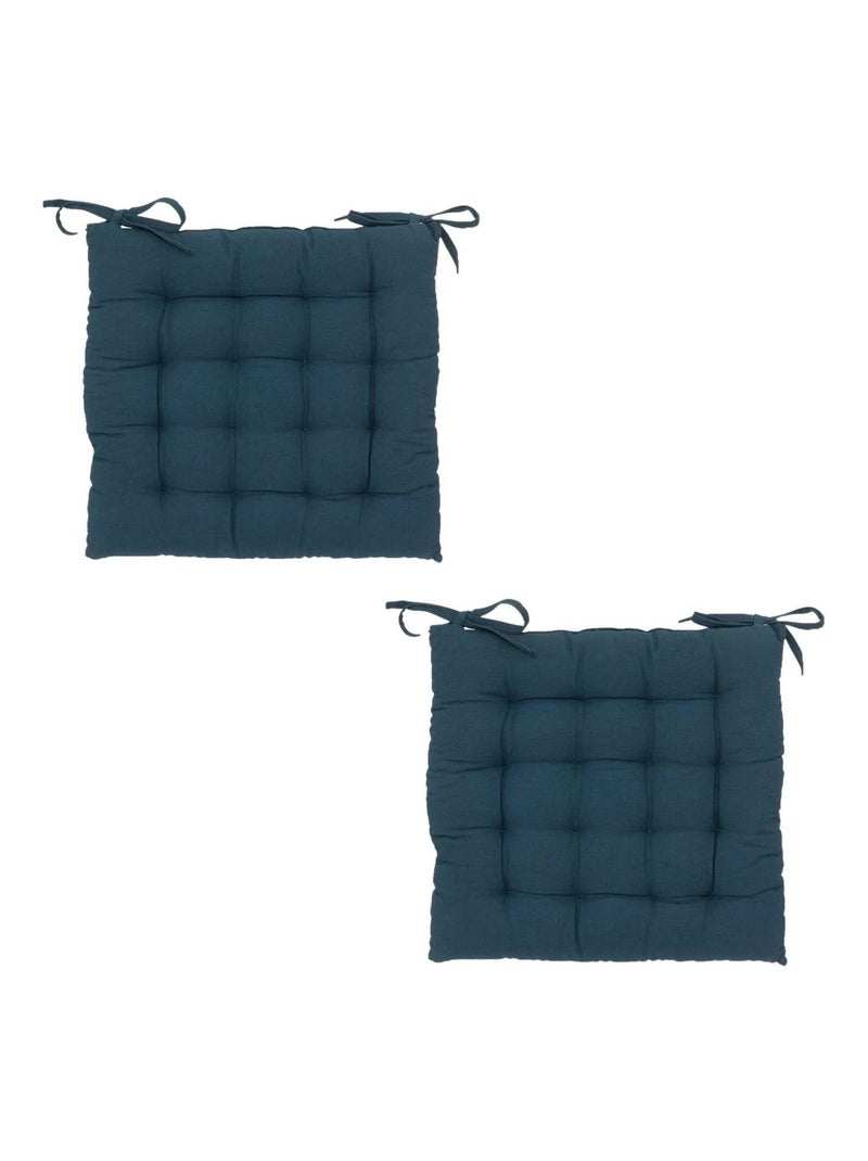 Lot 2x Galette de chaise Bleu pétrole - Kiabi