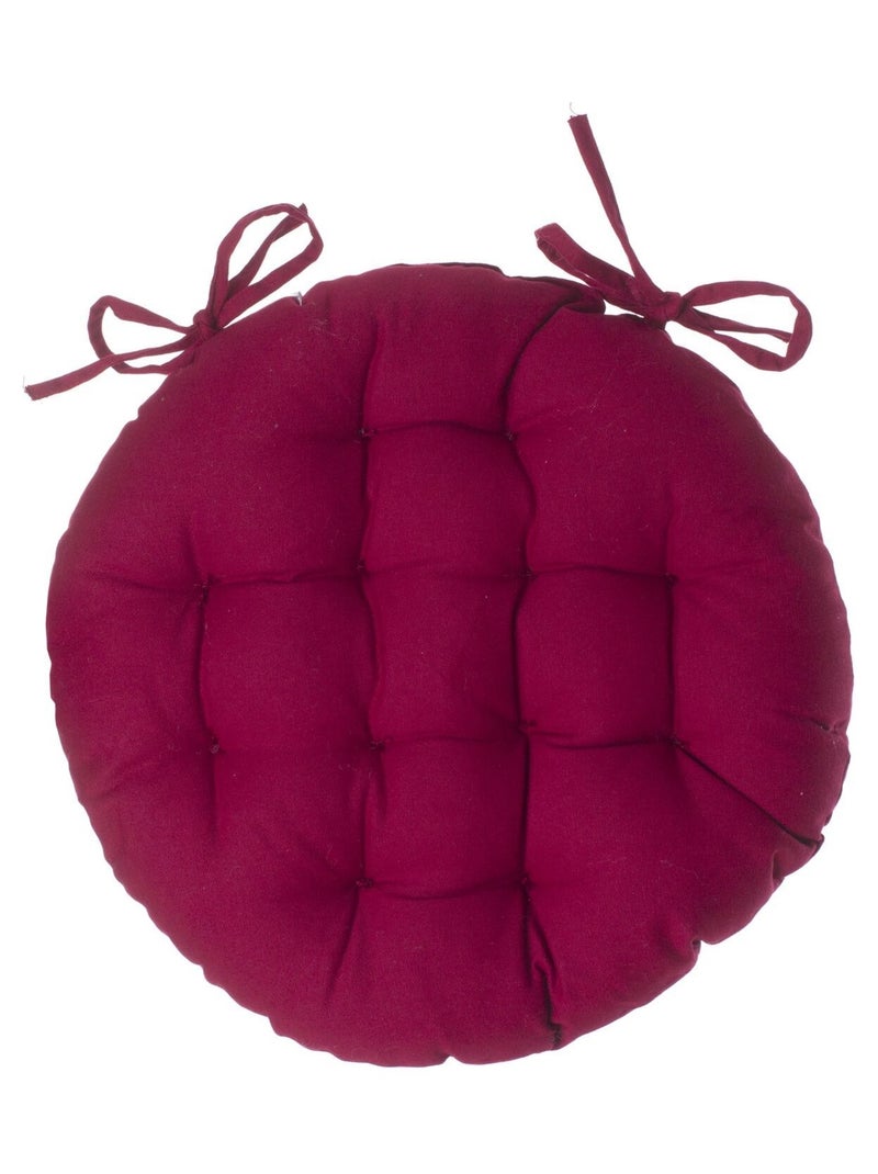 Lot 2x Galette de chaise ronde Alix Rose rouge - Kiabi