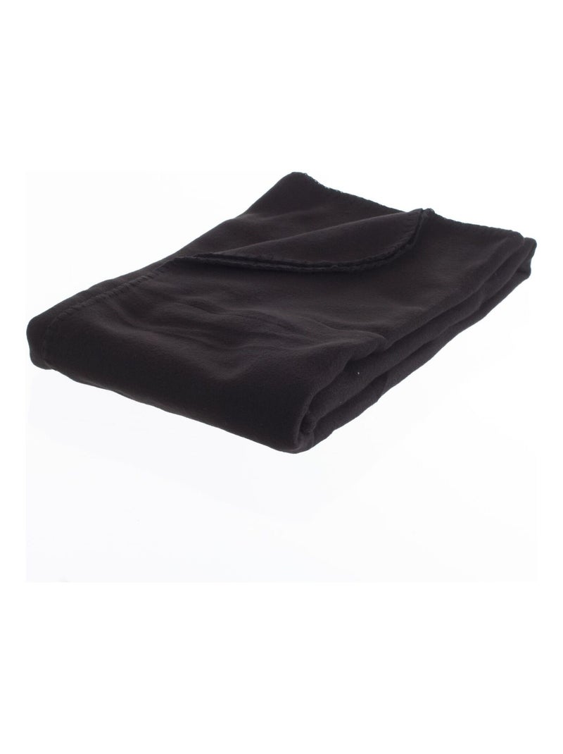 Lot 2x Plaid polaire - 125 x 150 cm Noir - Kiabi