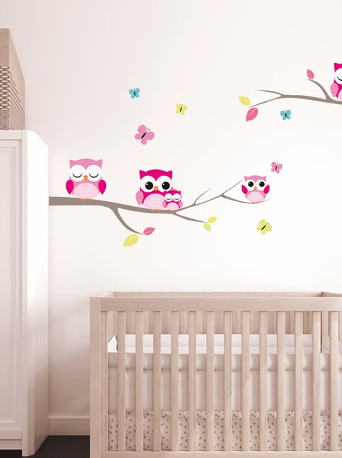 Lot 2x Sticker enfant Chouettes - 70 x 20 cm - Kiabi