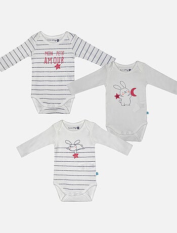 LOT 3 BODIES BEBE FILAIRE COTON BIO