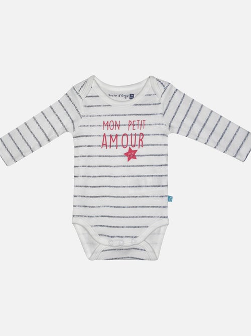 LOT 3 BODIES BEBE FILAIRE COTON BIO - Kiabi