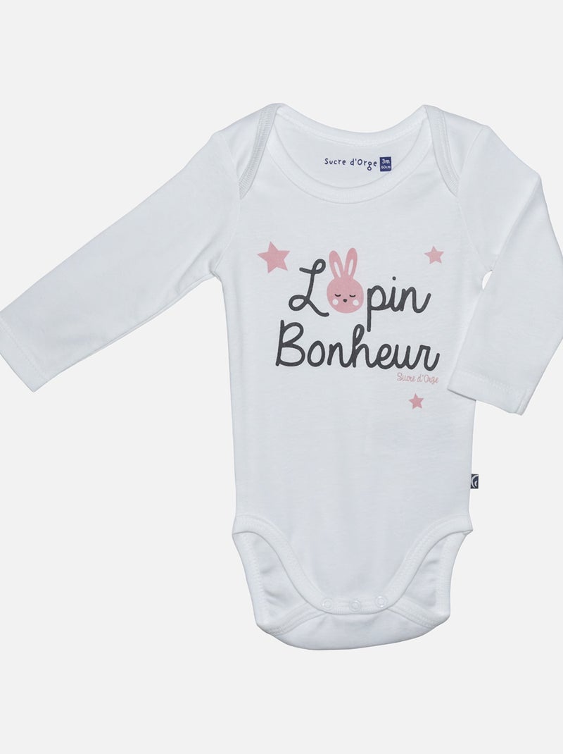 LOT 3 BODIES BEBE FILLE FAYE Rose - Kiabi