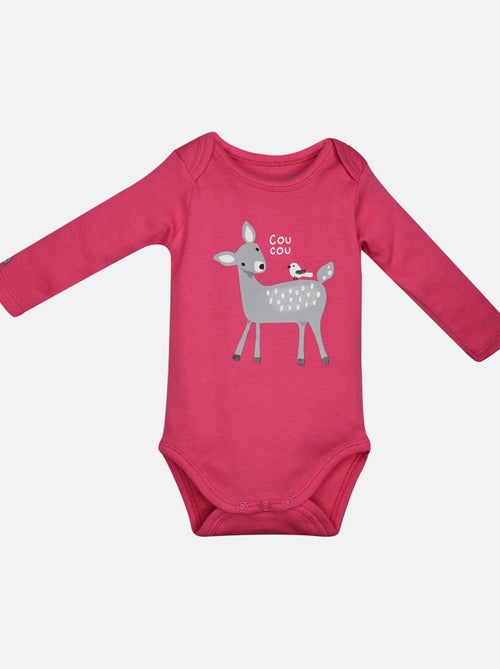 LOT 3 BODIES BEBE MANCHES LONGUES FLORINE - Kiabi