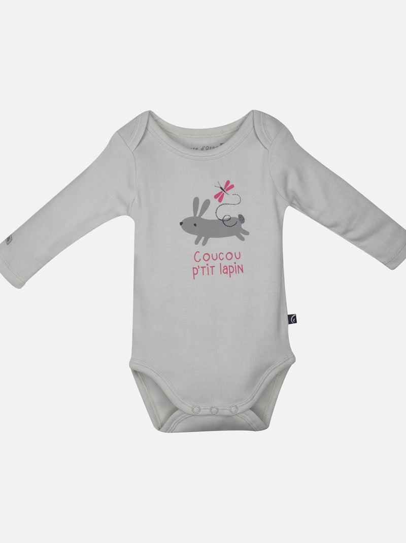 LOT 3 BODIES BEBE MANCHES LONGUES FLORINE Rose - Kiabi