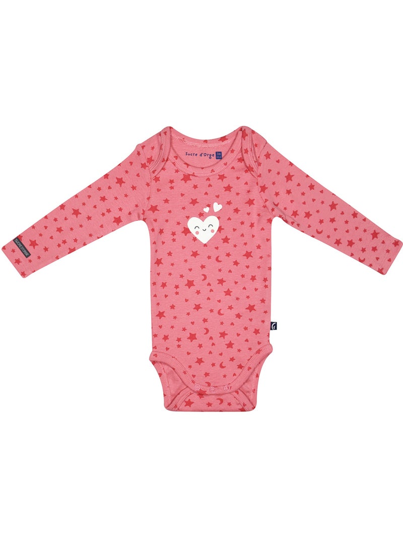 Lot 3 bodies Rudolf print phosphorescent Rose - Kiabi