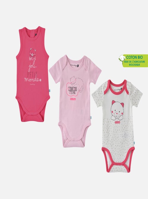 LOT 3 BODY COTON BIO ELMA - Kiabi