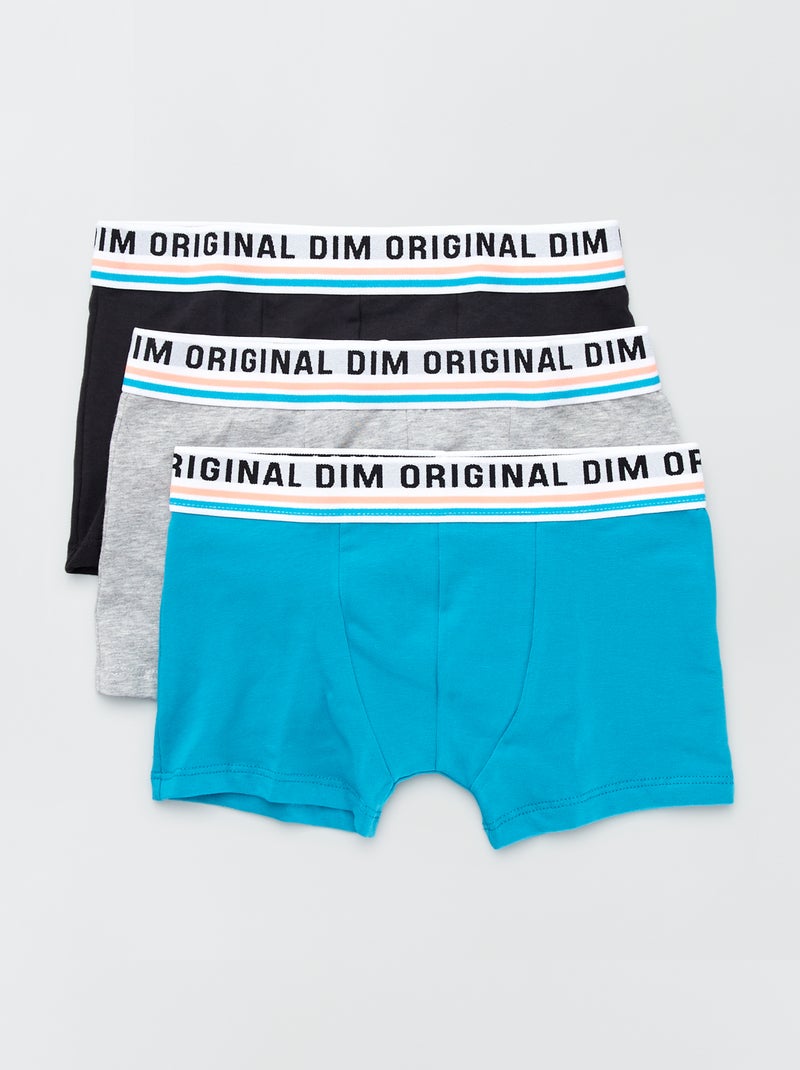 Lot 3 boxers 'Dim' Gris/bleu/noir - Kiabi
