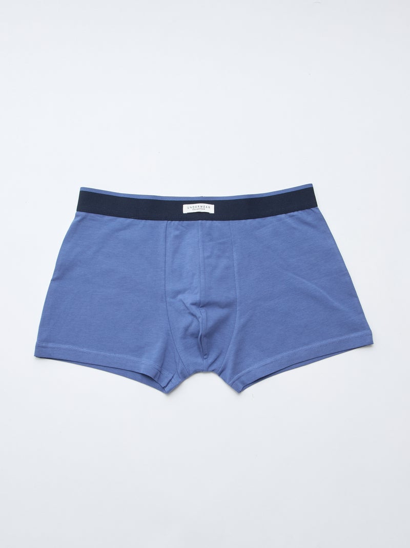 Lot 3 boxers stretch Bleu - Kiabi