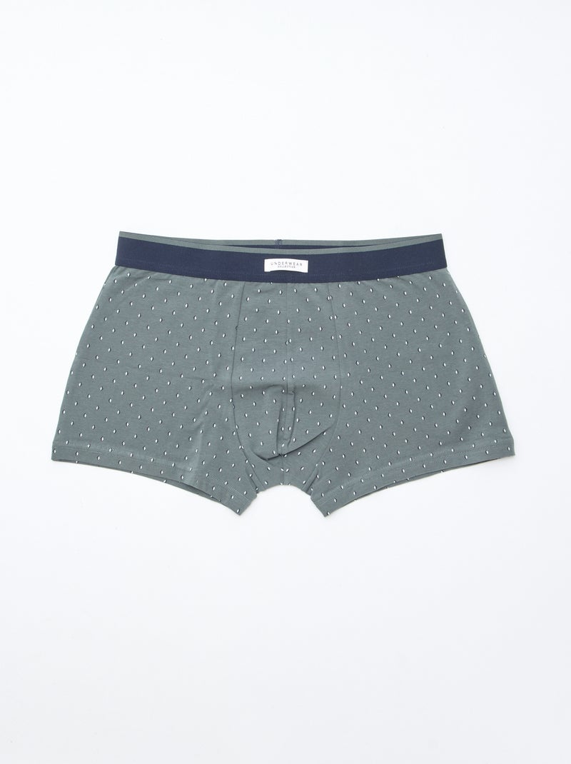 Lot 3 boxers stretch Kaki - Kiabi