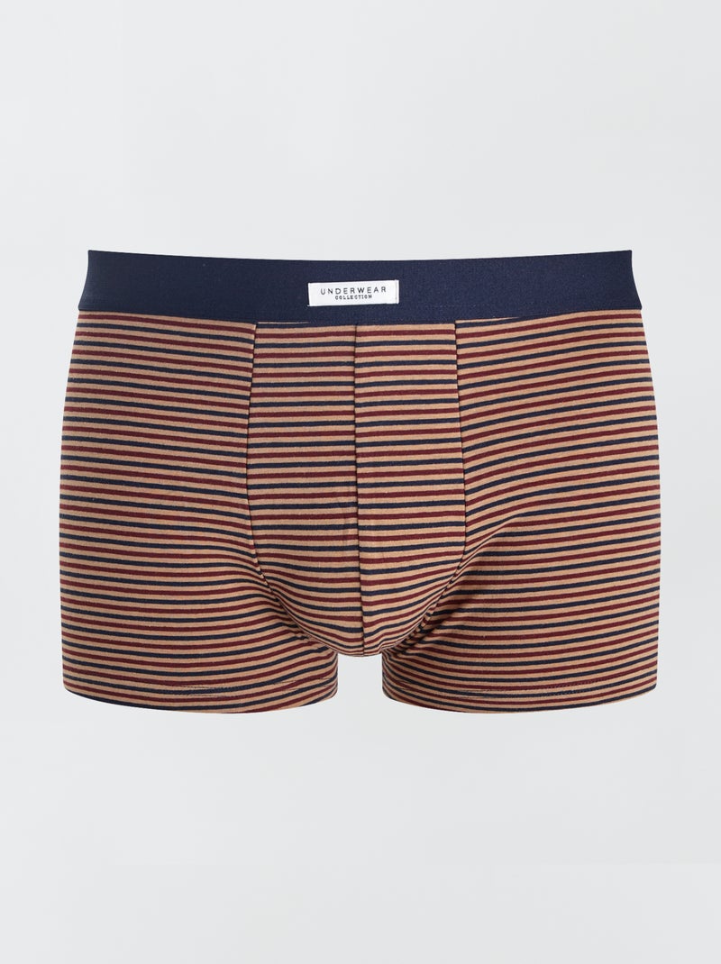 Lot 3 boxers stretch Rouge/jaune /bleu - Kiabi