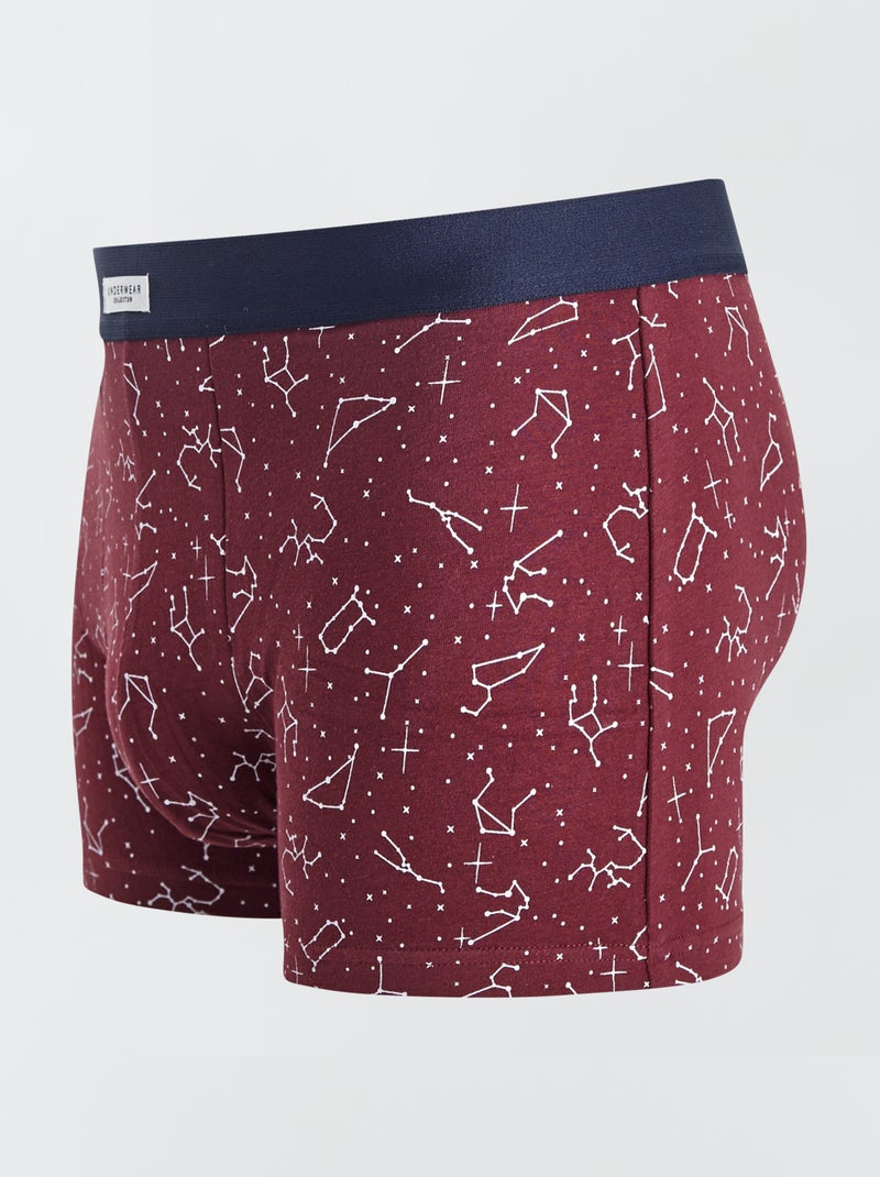 Lot 3 boxers stretch Rouge/jaune /bleu - Kiabi