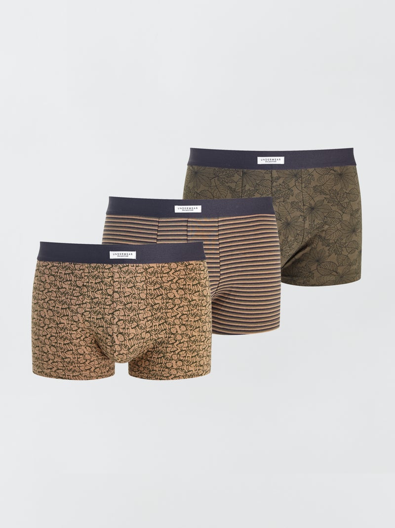 Lot 3 boxers stretch Vert/jaune - Kiabi