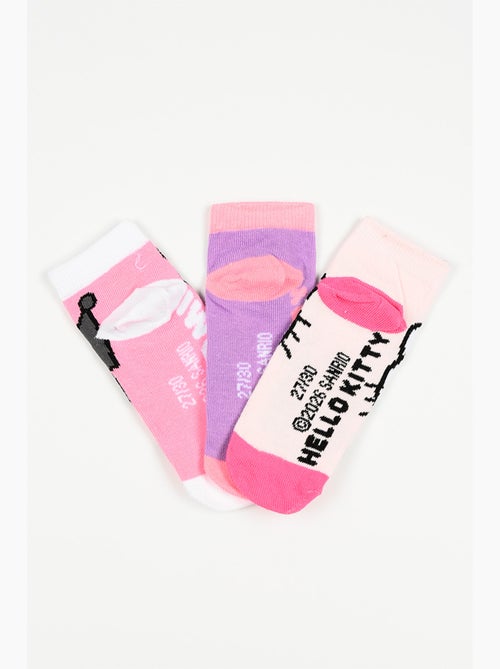 Lot 3 Chaussettes Basses Hello Kitty Multicolore | Licence Officielle - Kiabi