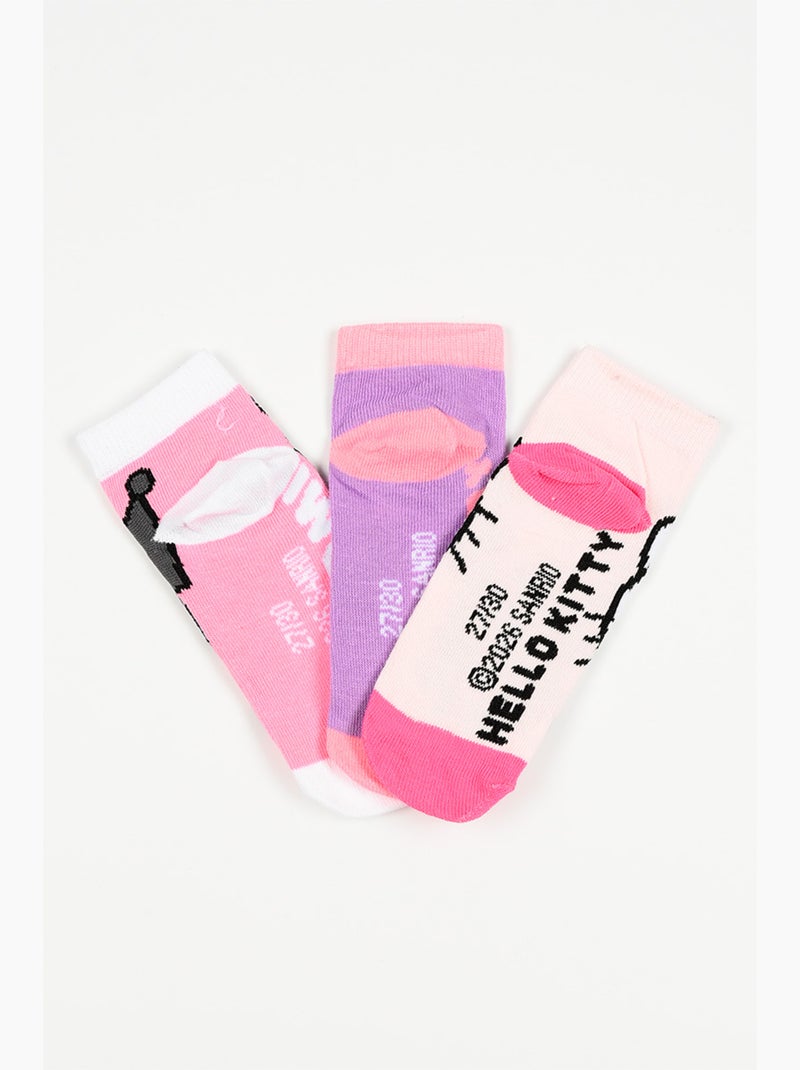 Lot 3 Chaussettes Basses Hello Kitty Multicolore | Licence Officielle Blanc/Rose pastel/Transparent - Kiabi