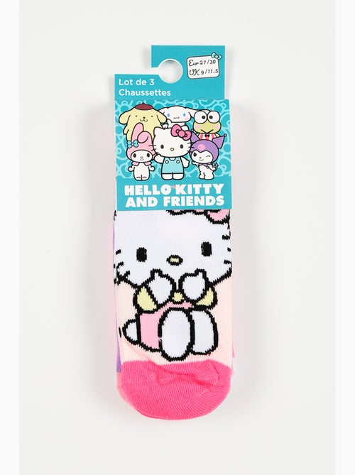 Lot 3 Chaussettes Basses Hello Kitty Multicolore | Licence Officielle - Kiabi