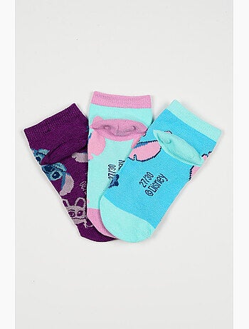 Lot 3 Chaussettes Basses Lilo & Stitch Multicolore | Licence Officielle