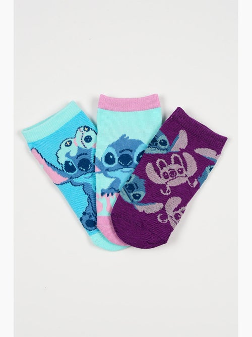 Lot 3 Chaussettes Basses Lilo & Stitch Multicolore | Licence Officielle - Kiabi