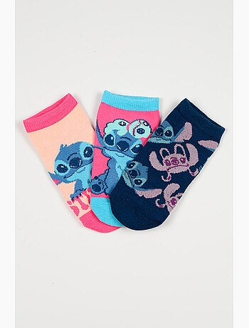 Lot 3 Chaussettes Basses Lilo & Stitch Multicolore | Licence Officielle