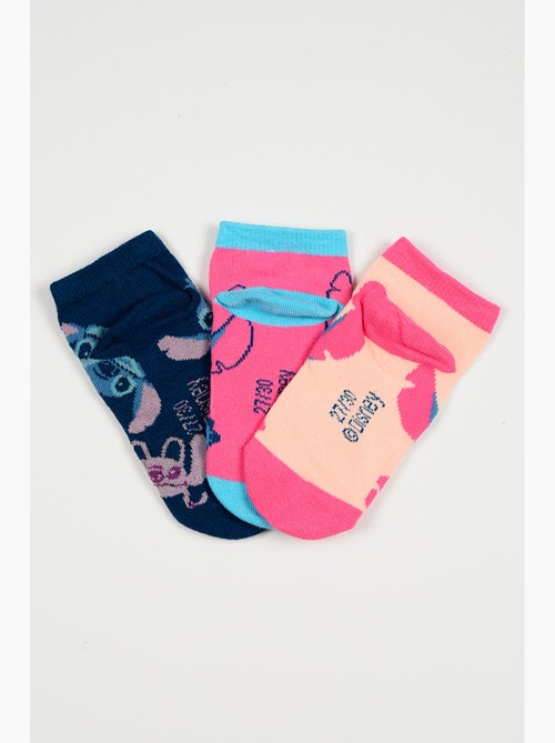 Lot 3 Chaussettes Basses Lilo & Stitch Multicolore | Licence Officielle - Kiabi