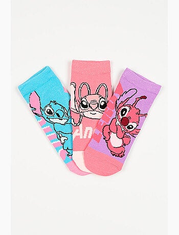 Lot 3 Chaussettes Basses Lilo & Stitch Multicolore | Licence Officielle