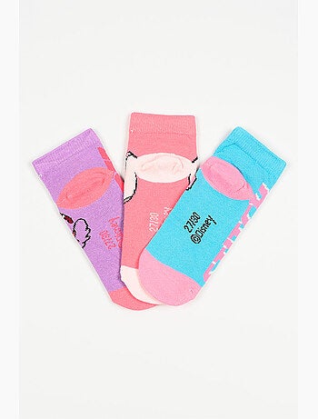 Lot 3 Chaussettes Basses Lilo & Stitch Multicolore | Licence Officielle