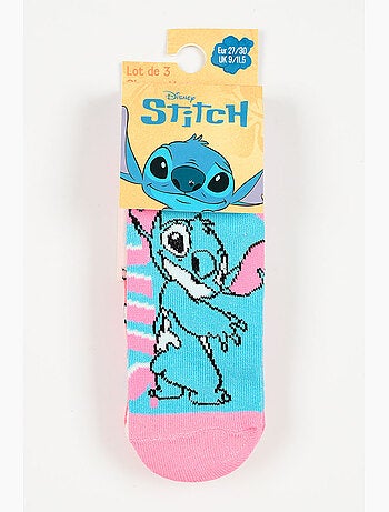 Lot 3 Chaussettes Basses Lilo & Stitch Multicolore | Licence Officielle
