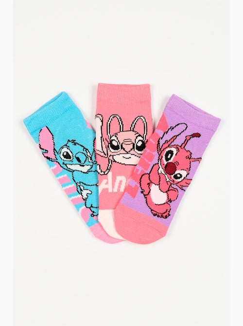 Lot 3 Chaussettes Basses Lilo & Stitch Multicolore | Licence Officielle - Kiabi