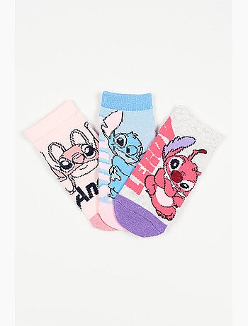 Lot 3 Chaussettes Basses Lilo & Stitch Multicolore | Licence Officielle