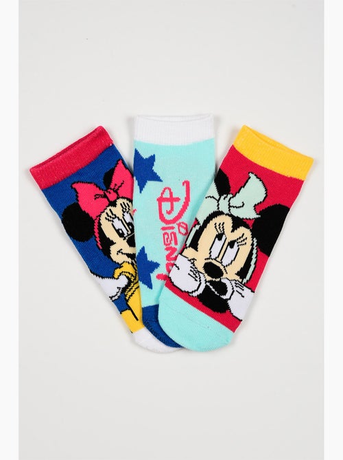 Lot 3 Chaussettes Basses Minnie Mouse Multicolore | Licence Officielle - Kiabi