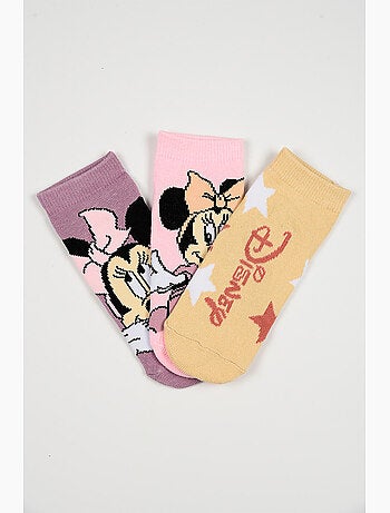 Lot 3 Chaussettes Basses Minnie Mouse Multicolore | Licence Officielle