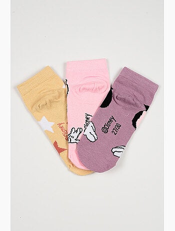 Lot 3 Chaussettes Basses Minnie Mouse Multicolore | Licence Officielle