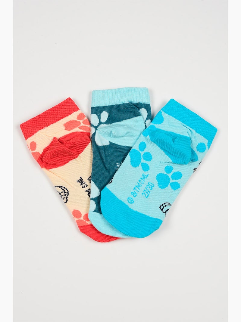 Lot 3 Chaussettes Basses Pat Patrouille Multicolore| Licence Officielle Bleu/Gris/Blanc perle/Transparent - Kiabi