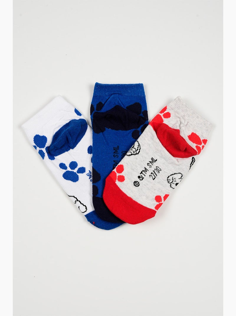 Lot 3 Chaussettes Basses Pat Patrouille Multicolore| Licence Officielle Bleu/Gris/Blanc perle/Transparent - Kiabi