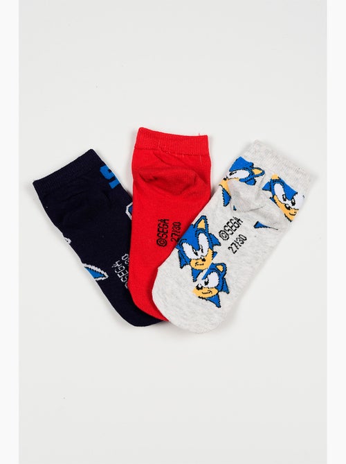 Lot 3 Chaussettes Basses Sonic Multicolore| Licence Officielle - Kiabi