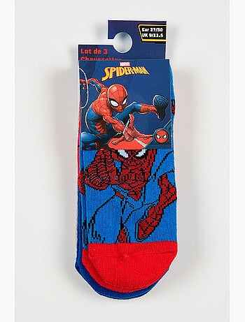 Lot 3 Chaussettes Basses Spider-Man Multicolore| Licence Officielle