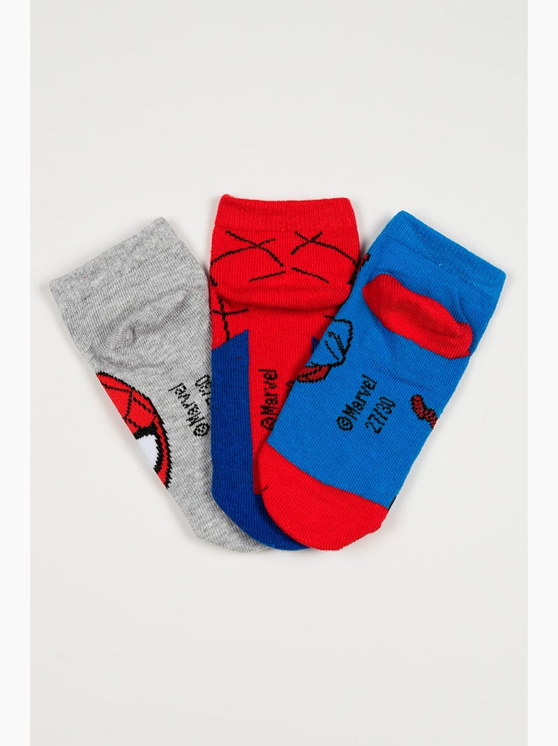 Lot 3 Chaussettes Basses Spider-Man Multicolore| Licence Officielle Gris/Bleu/Rouge/Blanc - Kiabi