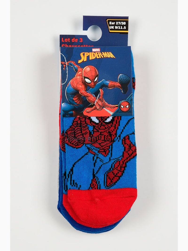 Lot 3 Chaussettes Basses Spider-Man Multicolore| Licence Officielle Gris/Bleu/Rouge/Blanc - Kiabi