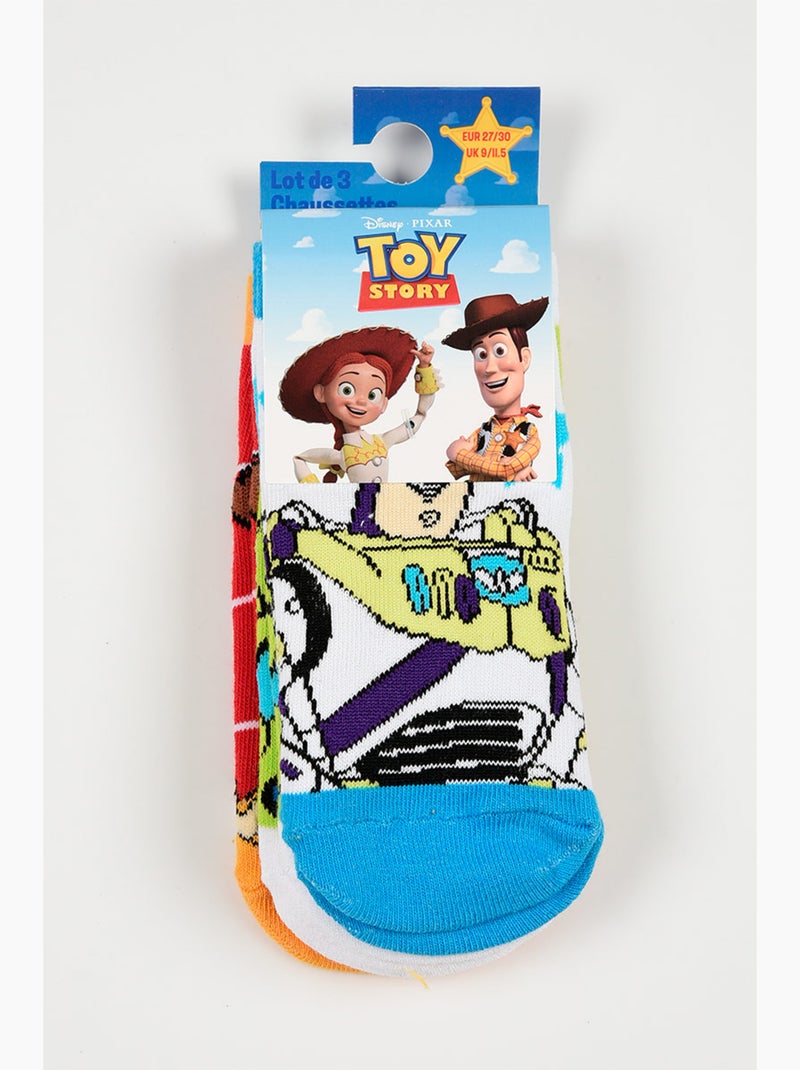 Lot 3 Chaussettes Basses Toy Story Multicolore| Licence Officielle Blanc/Jaune/Rouge - Kiabi