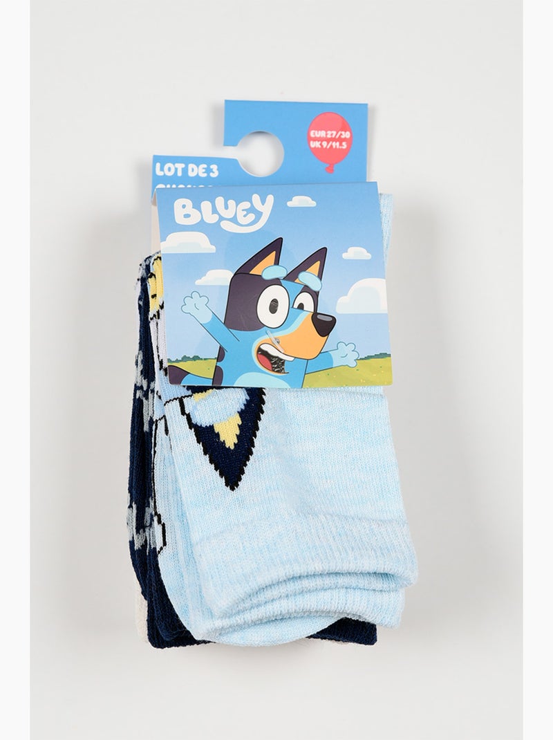 Lot 3 Chaussettes Bluey  | Licence Officielle Bleu - Kiabi