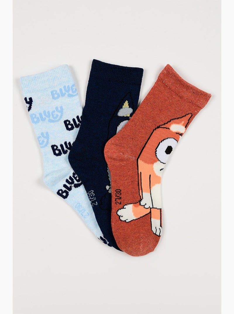 Lot 3 Chaussettes Bluey Multicolore| Licence Officielle Noir Blanc - Kiabi