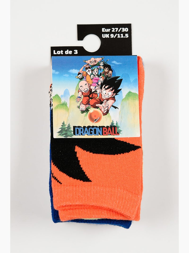 Lot 3 Chaussettes Dragon Ball Multicolore| Licence Officielle Bleu/Gris/Blanc perle/Transparent - Kiabi