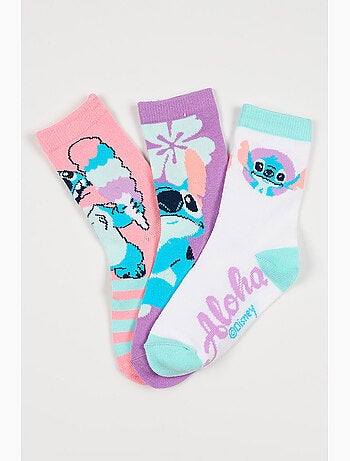 Lot 3 Chaussettes Lilo & Stitch Multicolore | Licence Officielle