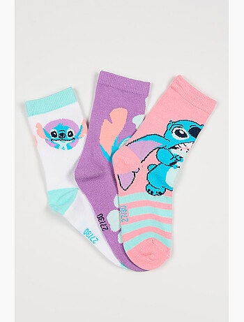 Lot 3 Chaussettes Lilo & Stitch Multicolore | Licence Officielle