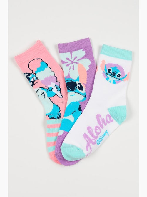 Lot 3 Chaussettes Lilo & Stitch Multicolore | Licence Officielle - Kiabi
