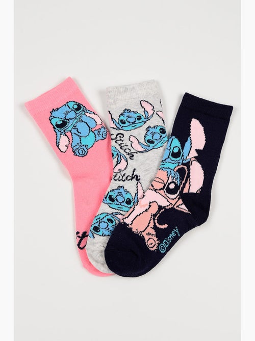 Lot 3 Chaussettes Lilo & Stitch Multicolore | Licence Officielle - Kiabi