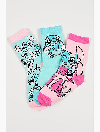 Lot 3 Chaussettes Lilo & Stitch Multicolore | Licence Officielle