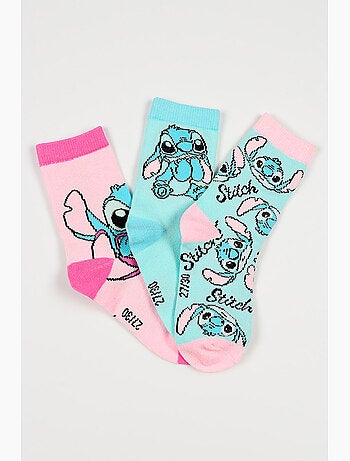 Lot 3 Chaussettes Lilo & Stitch Multicolore | Licence Officielle