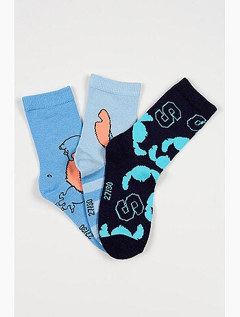 Lot 3 Chaussettes Lilo & Stitch Multicolore| Licence Officielle