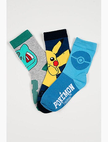 Lot 3 Chaussettes Pokémon Multicolore| Licence Officielle